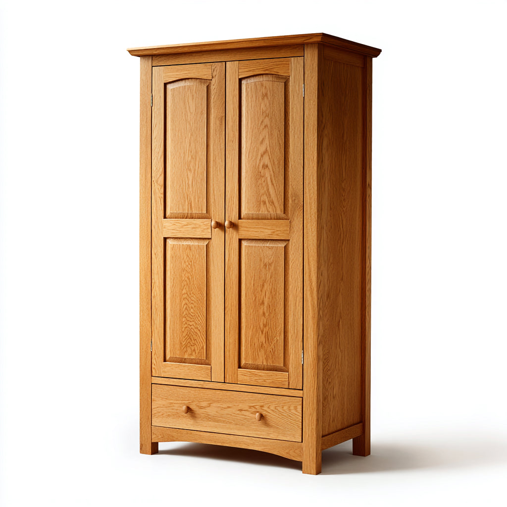 Armarios madera 100x60x185 cm marrón estilo clásico con cajón inferior