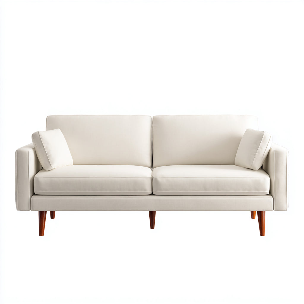 Sofás 2 plazas tela 200x88x82 cm beige diseño moderno