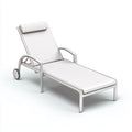 Tumbonas metal y textil 200x70x86 cm blanco con ruedas para exterior estilo moderno
