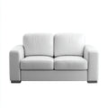 Sofás 2 plazas piel sintética 165x88x84 cm blanco para salón estilo moderno