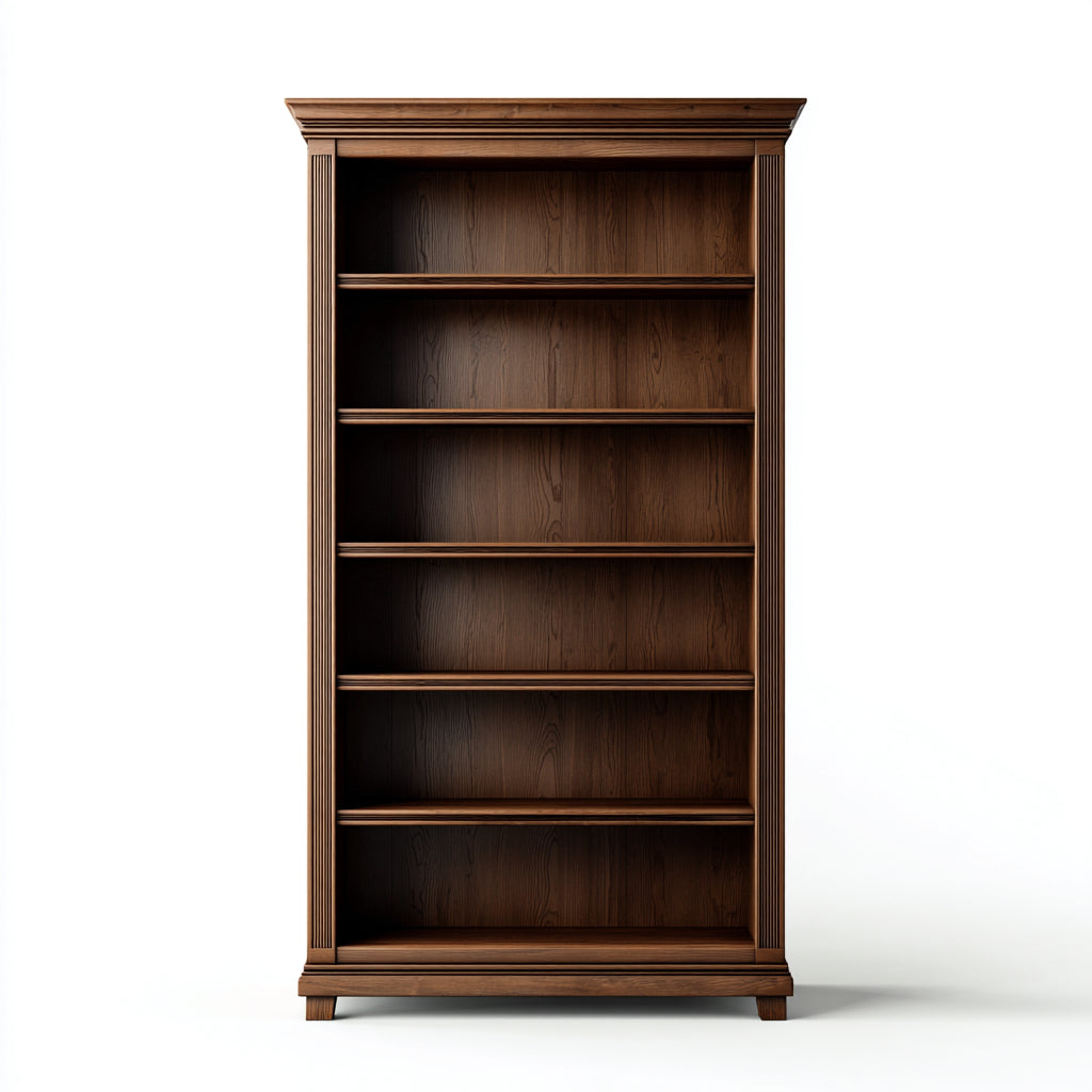 Estanterías de madera 90x35x190 cm - marrón - para salón y despacho diseño clásico