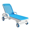 Tumbonas plástico 195x72x90 cm azul-blanco respaldo ajustable con ruedas