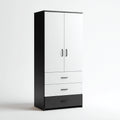 Armarios de madera 80x45x180 cm - blanco-negro - estilo moderno