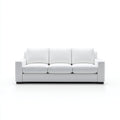Sofás 3 plazas cuero sintético 210x92x88 cm blanco diseño moderno