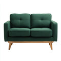 Sofás 2 plazas tela 155x82x84 cm verde para salón estilo moderno