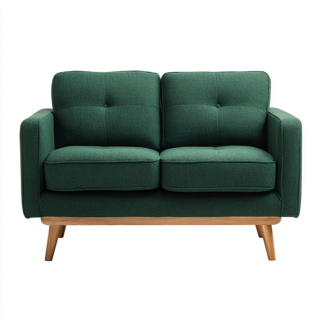 Sofás 2 plazas tela 155x82x84 cm verde para salón estilo moderno