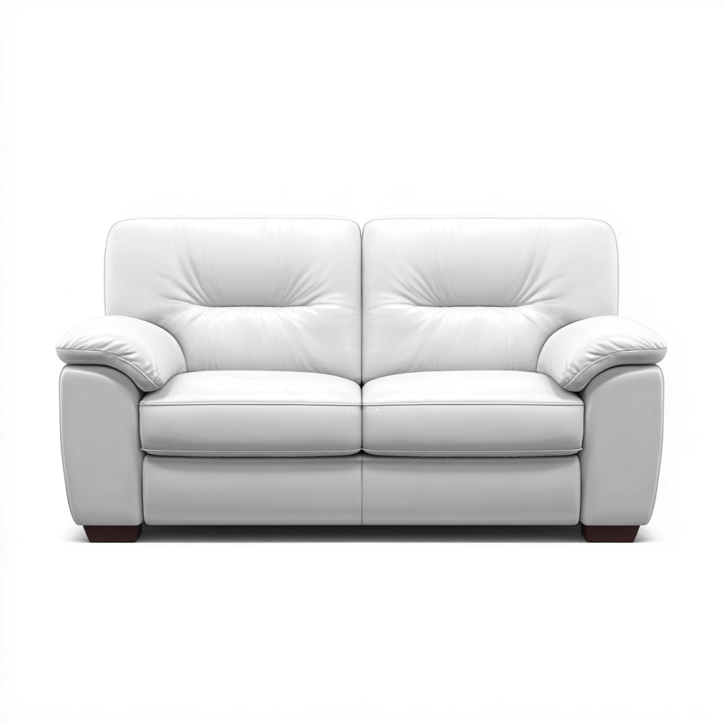 Sofás 2 plazas tapizados 160x88x84cm - blanco-marrón - para salón diseño clásico