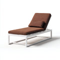 Tumbonas metal y tela 200x65x82 cm blanco-marrón para exterior estilo moderno
