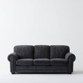 Sofás 3 plazas de tela 208x86x84cm - gris oscuro-negro - para salón diseño clásico