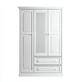 Armarios de madera 130x55x190 cm - blanco - para dormitorio diseño clásico