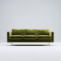 Sofás 3 plazas terciopelo 220x88x80 cm verde para salón estilo moderno